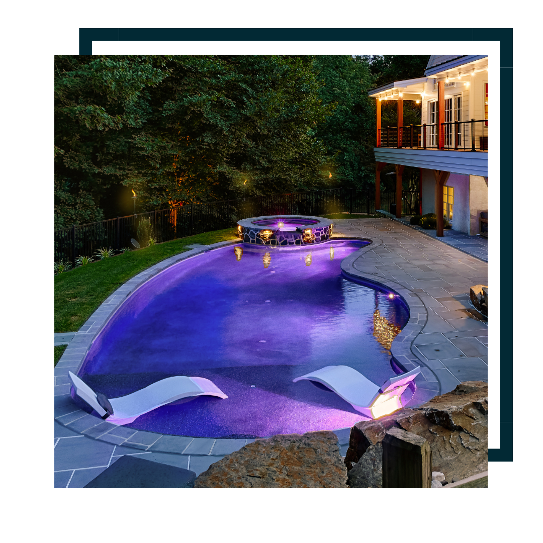 custom pool design with led lights
