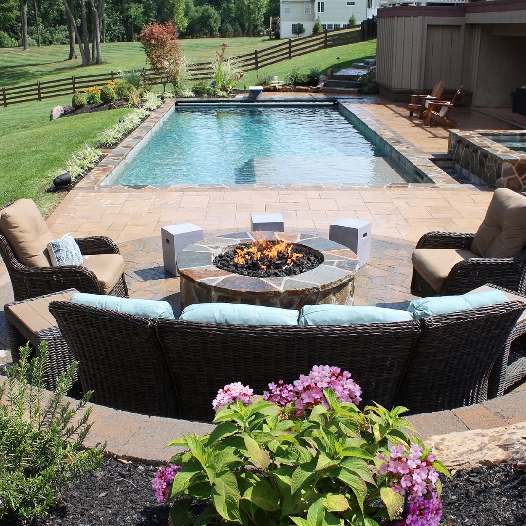 lounging area with fire pit