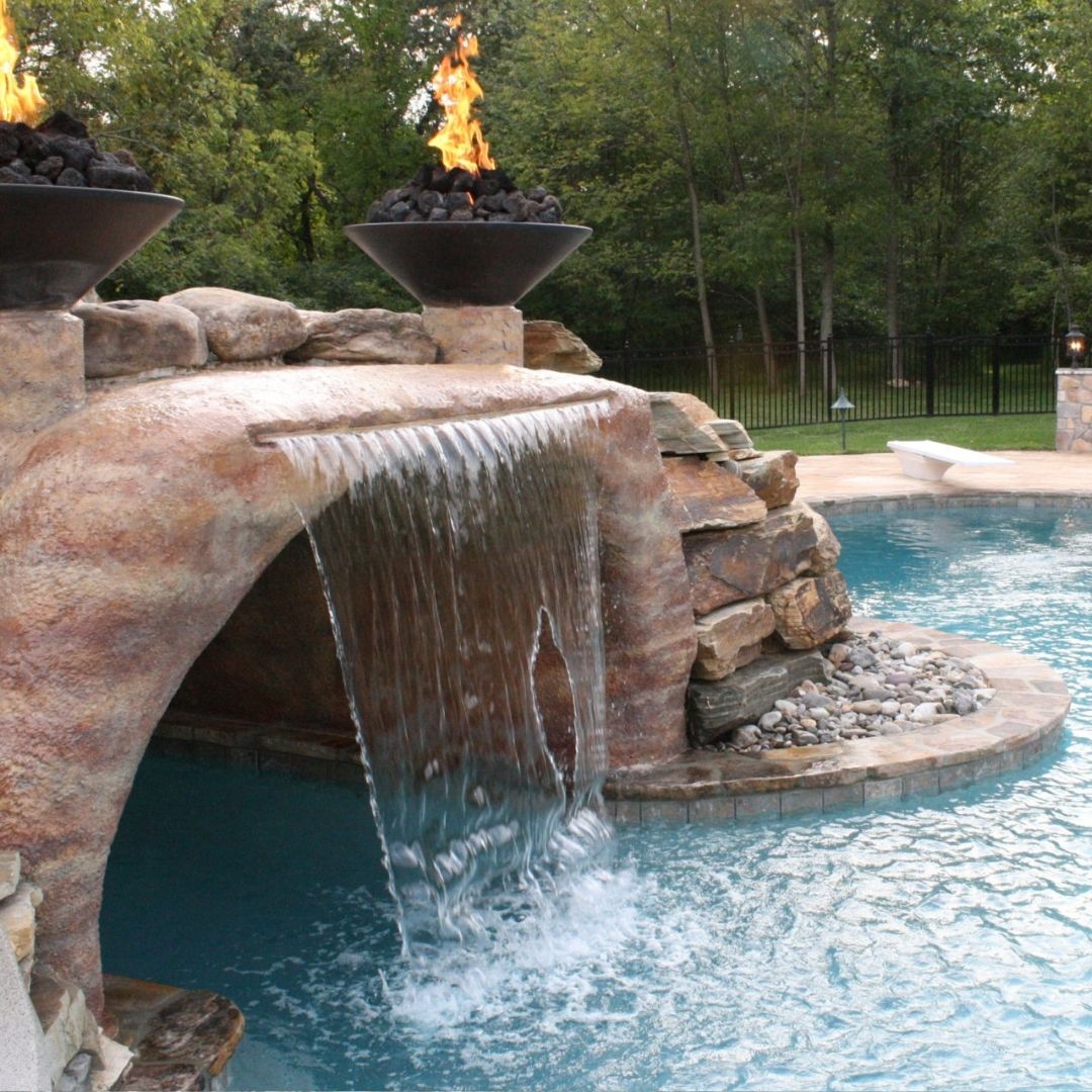 natural rock water feature
